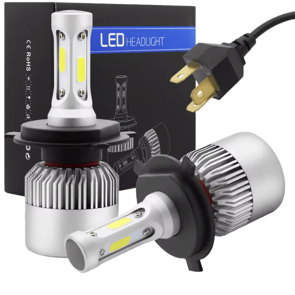 Bombillo  LED S2 H4 10000LM para Farolas de Carro y Moto (Altas y Bajas)
