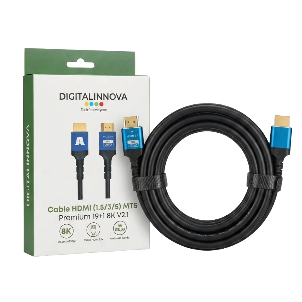 Cable HDMI 2.1 Premium 1.5 Metros 8K Ultra HD Trenzado