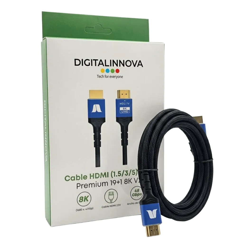 Cable HDMI 2.1 Premium 1.5 Metros 8K Ultra HD Trenzado