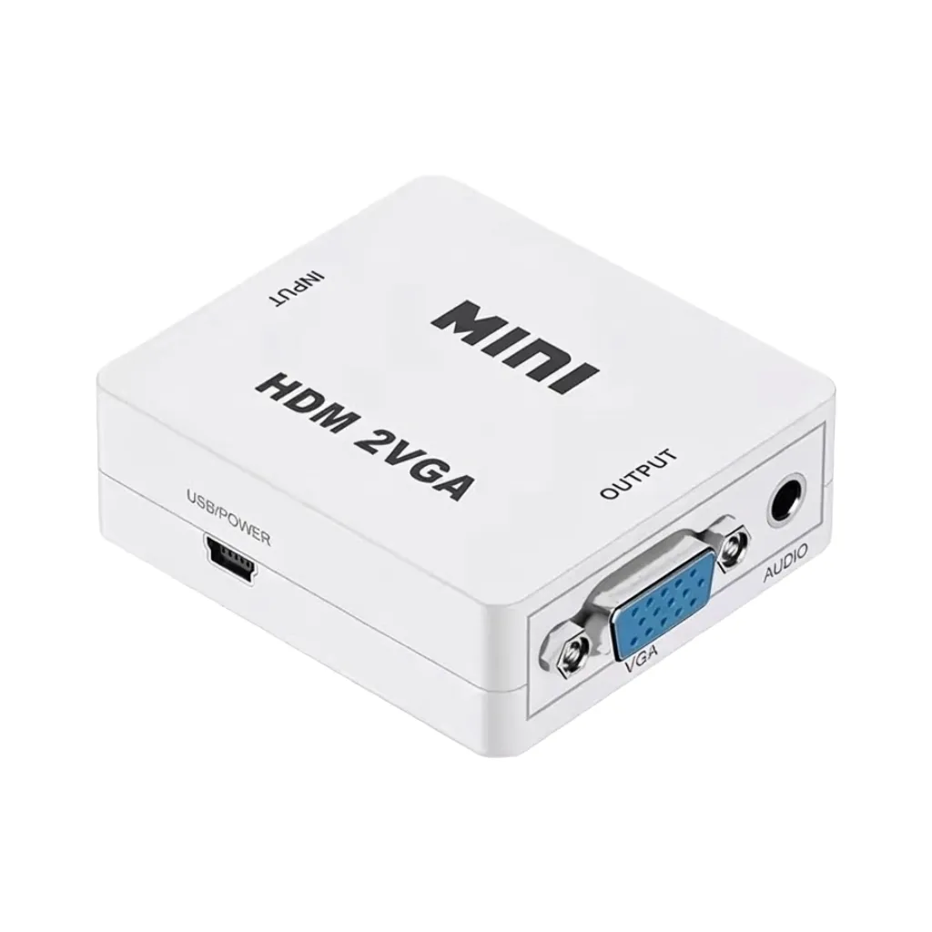 Convertidor Adaptador Mini HDMI a VGA con Salida de Audio 3.5mm