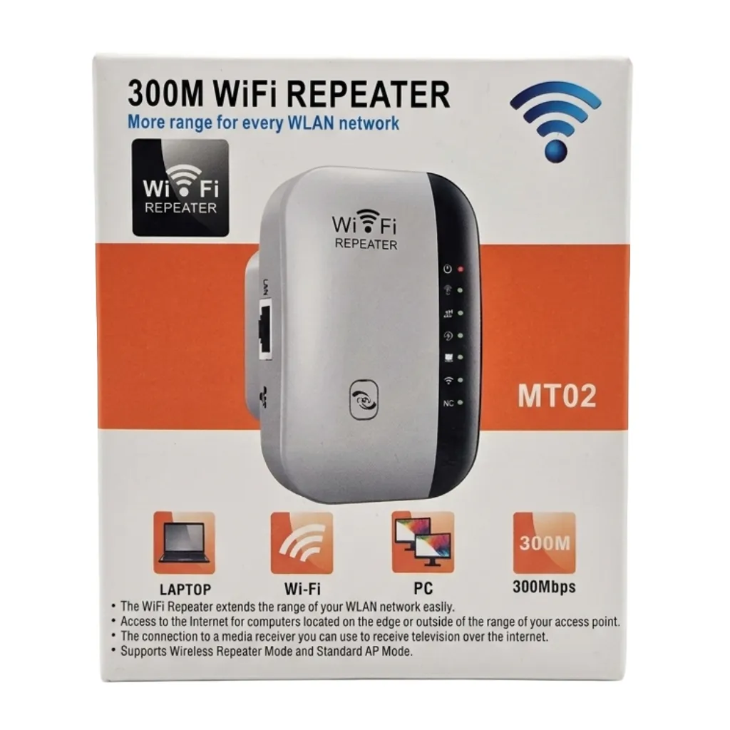 Repetidor Extensor de Señal WiFi 300 Mbps MT02