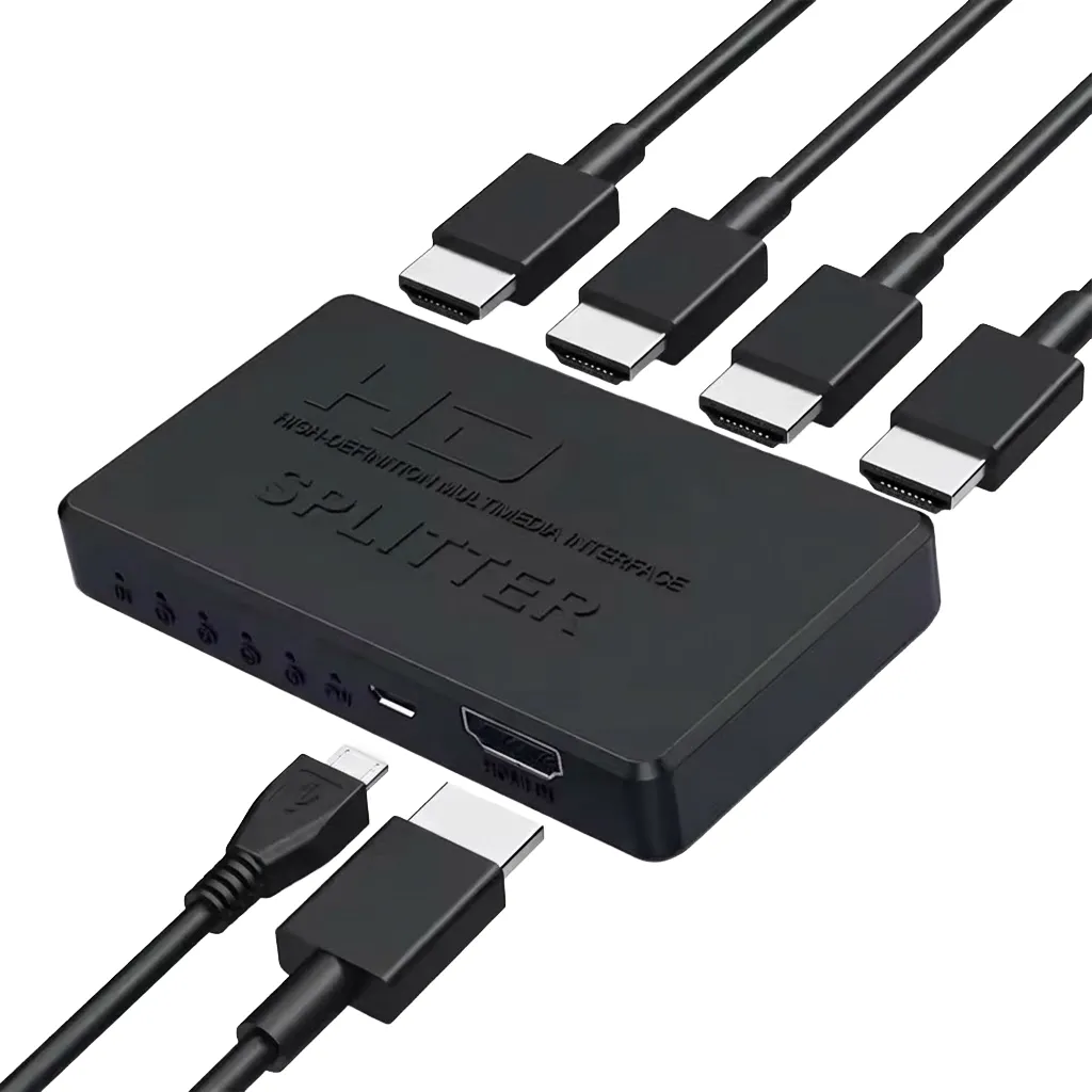 Splitter Divisor HDMI 1x4 (1 Entrada a 4 Salidas) Soporte 4K / 3D Activo