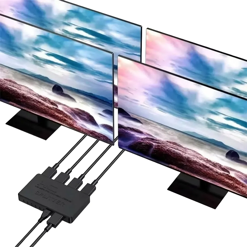 Splitter Divisor HDMI 1x4 (1 Entrada a 4 Salidas) Soporte 4K / 3D Activo
