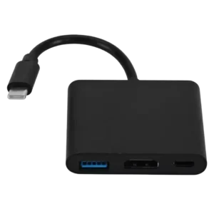Hub Adaptador Multipuerto USB-C 3 en 1 (HDMI 4K, USB 3.0, Carga Rápida PD)